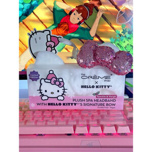 The Creme Shop Hello Kitty Headband Christmas Holiday Plush Sequin Spa Sanrio